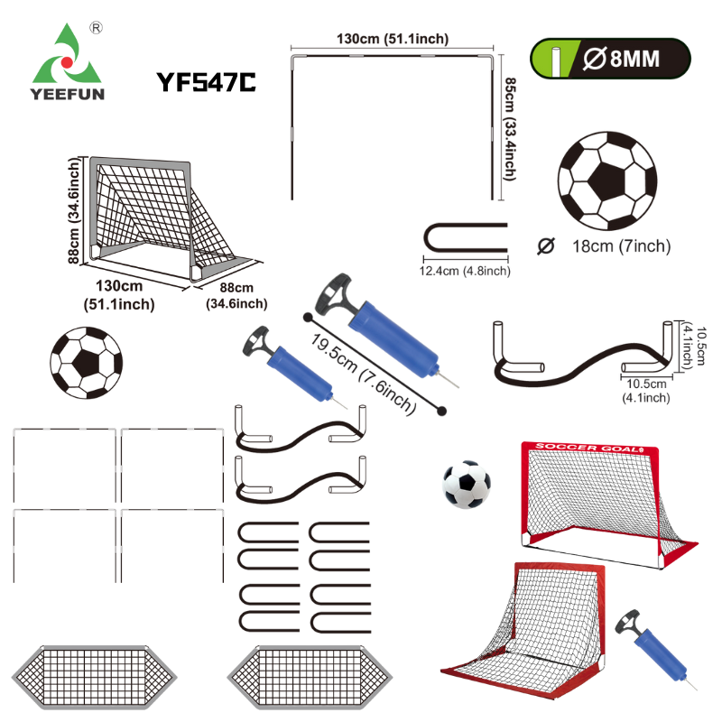 Portable Training Soccer Goal for Kids - Foldable Ball Toy Playset