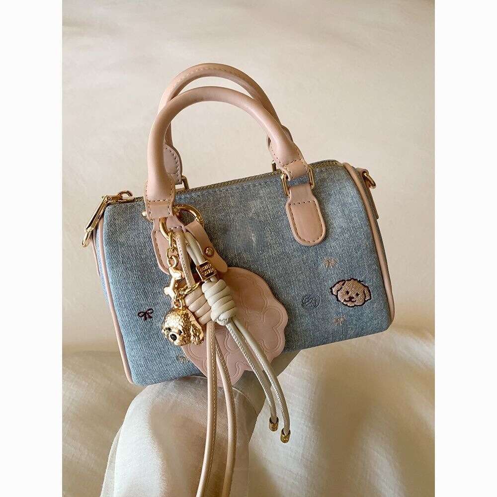 2025 New Soft Pink Morning Light Pillow Denim Fashion Single Shoulder Crossbody Handheld Stylish Women's Bag Trend