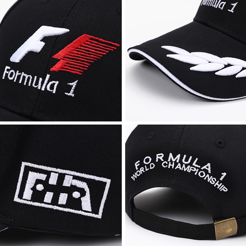 Formula 1 World Championship Baseball Cap - High-Density Embroidered, Adjustable Cotton Hat for Racing Fans & Streetwear