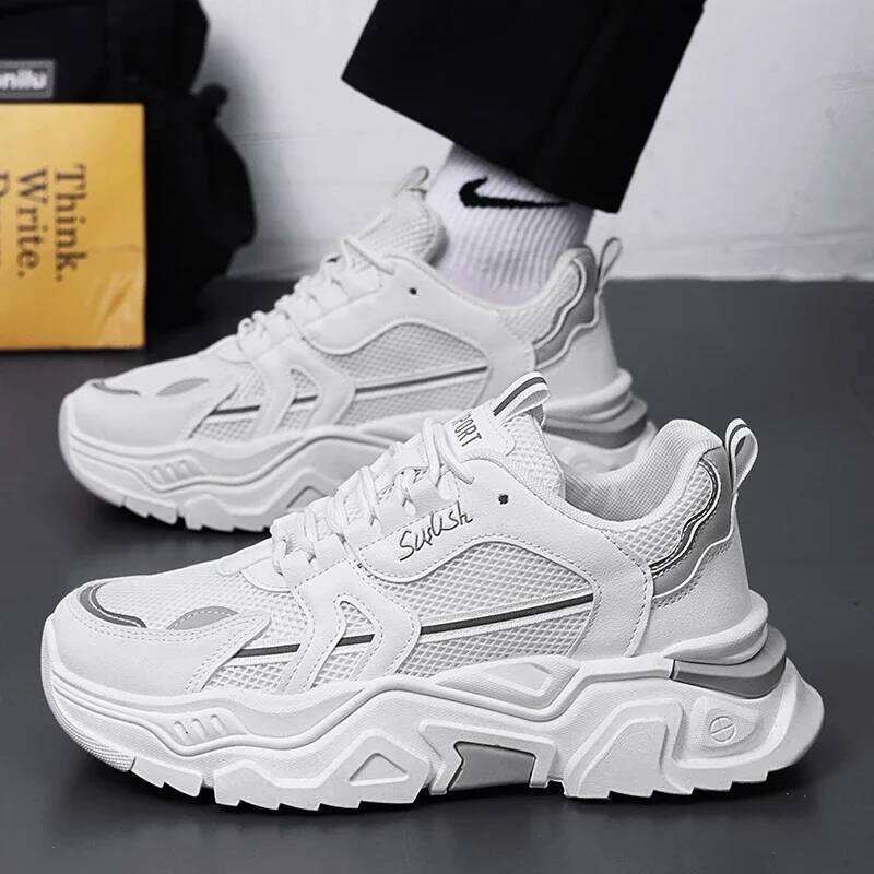 Men's thick casual mesh panel summer breathable soft soled running outdoor fashion sports shoes male sneakers