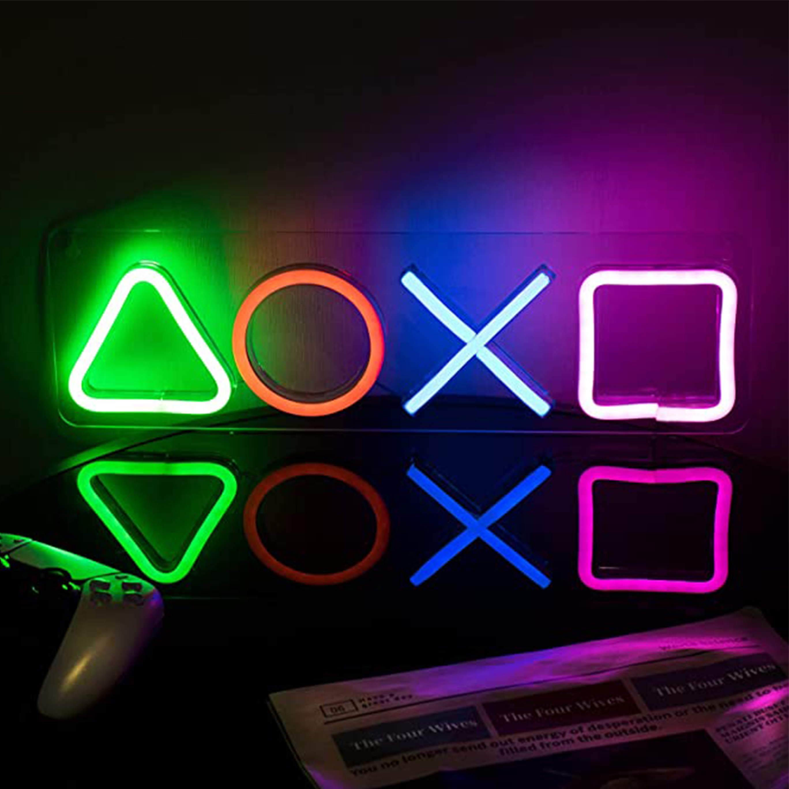 LED Game Controller Neon Sign Bright Lighting Design Perfect For Gaming Rooms