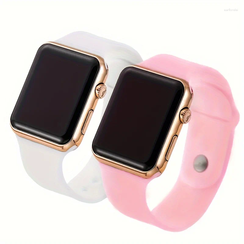 Wristwatches 2pcs Couple LED Display Electronic Watches Sports Silicone Digital Wrist Watch For Women And Men Valentine's Day Gift