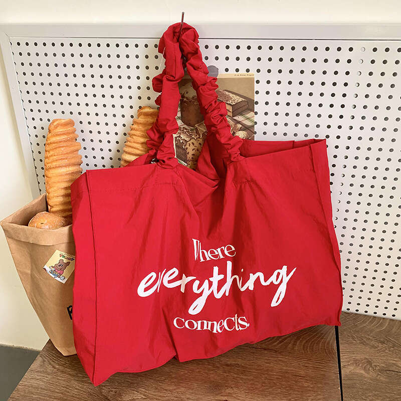 Crossbody Niche Design Canvas Large Capacity Tote Letter Commuter Student Cloth Drawstring Shoulder Bag