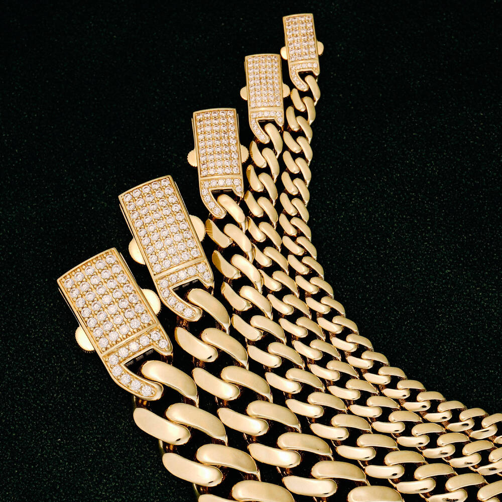 Miami Cuban Link Chain Moissanite Cuban Bracelet 925 Silver Cuban Chain