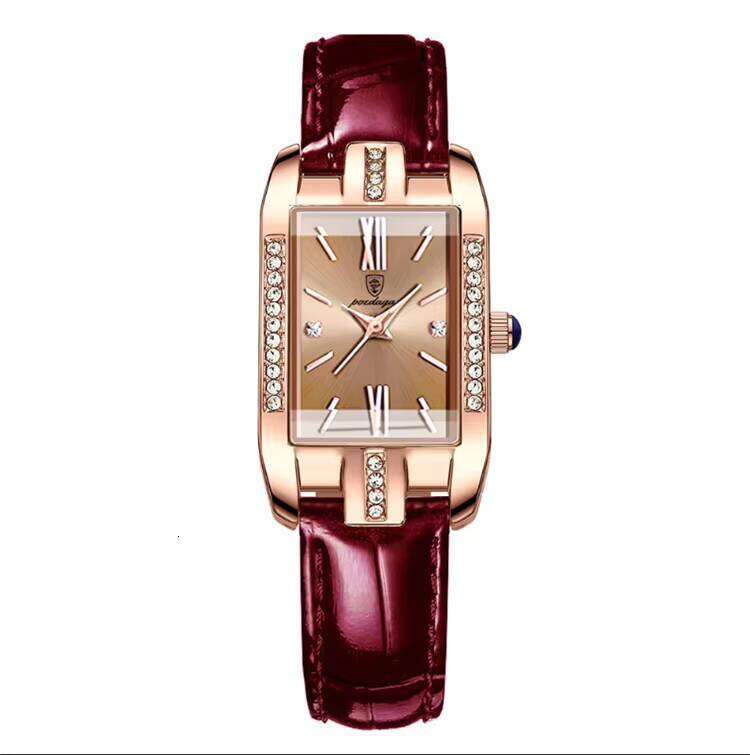 DHgargets POEDAGAR Classic Square Rhinestone P365 Quartz fashion Women's Watch