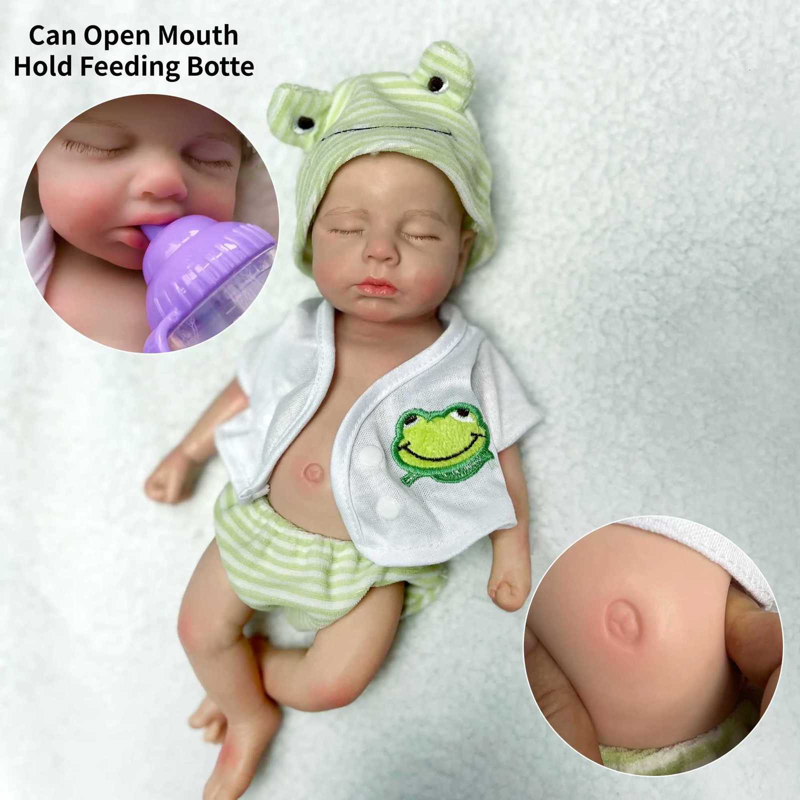 Loulou Can Open Mouth Reborn Doll Baby Full Body Soft Silicone Bebe Doll Boy And Girl For Choose XJ250730