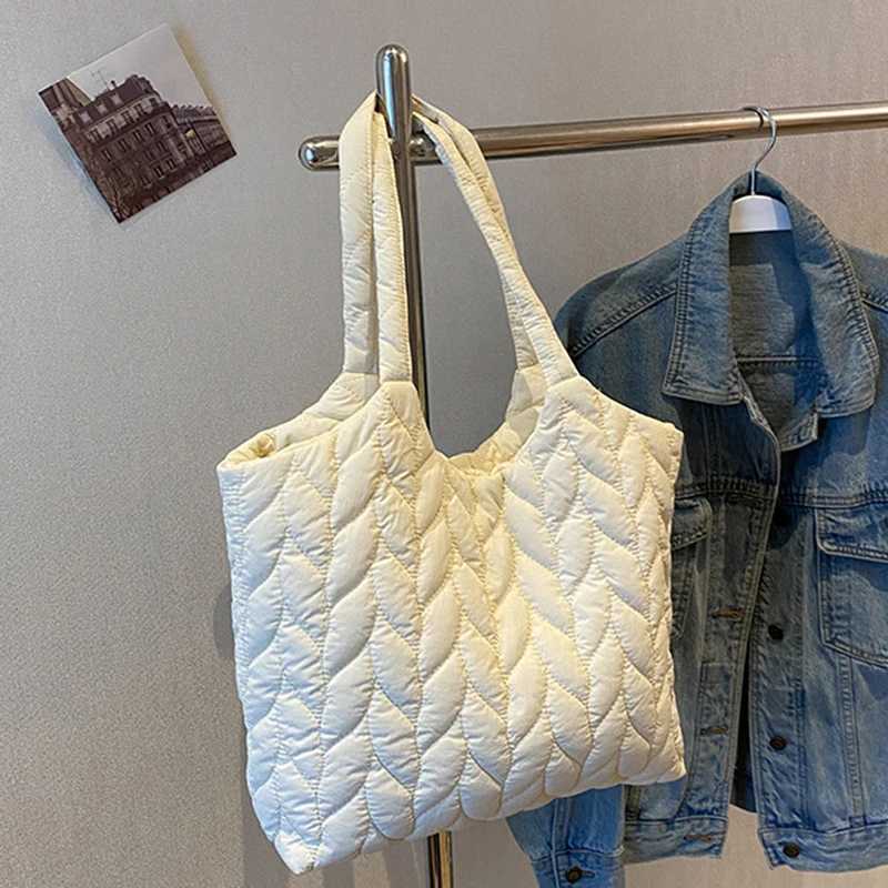 Lingge Embroidered Thread Wens Bag New Small Design Sense Handbag Simple And Large Capacity Shoulder Fabric Bag Y250730
