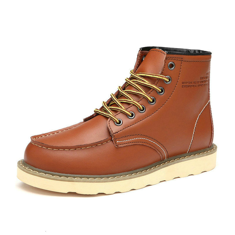 Men's Martin British Style Casual Trendy High-top Genuine Couple Work Boots Large Leather Shoes