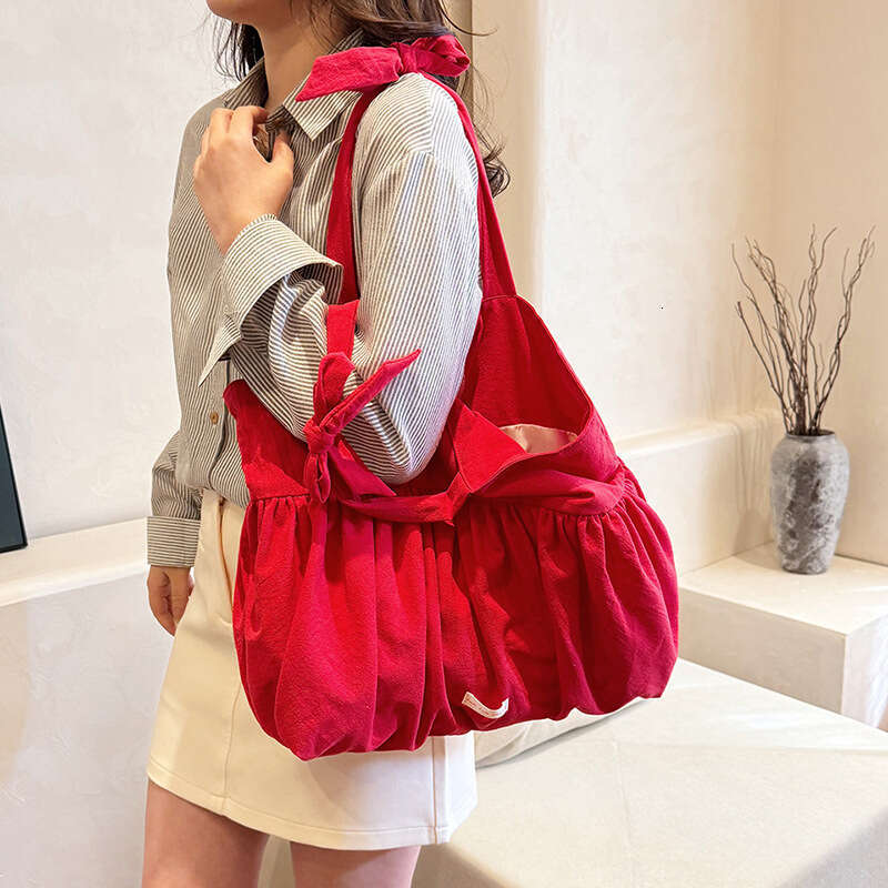 Women's 2025 New Fashion Pleated Underarm Single Shoulder Solid Color Large Capacity Design High-Quality Bag