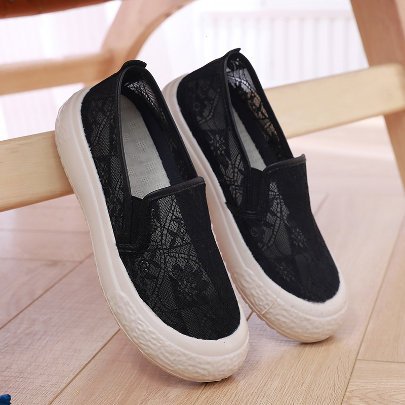 2024 Summer Small Fragrance Style Fisherman Soft Non-Slip Women Lace Fashion Breathable Slip-On Mesh Shoes Thick Sole ddmysaturn