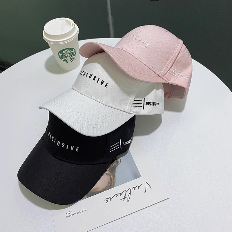 Embroidered Baseball Cap - Adjustable Cotton Dad Hat, 3 Colors (Pink/White/Black) Unisex Streetwear Cap for Men Women