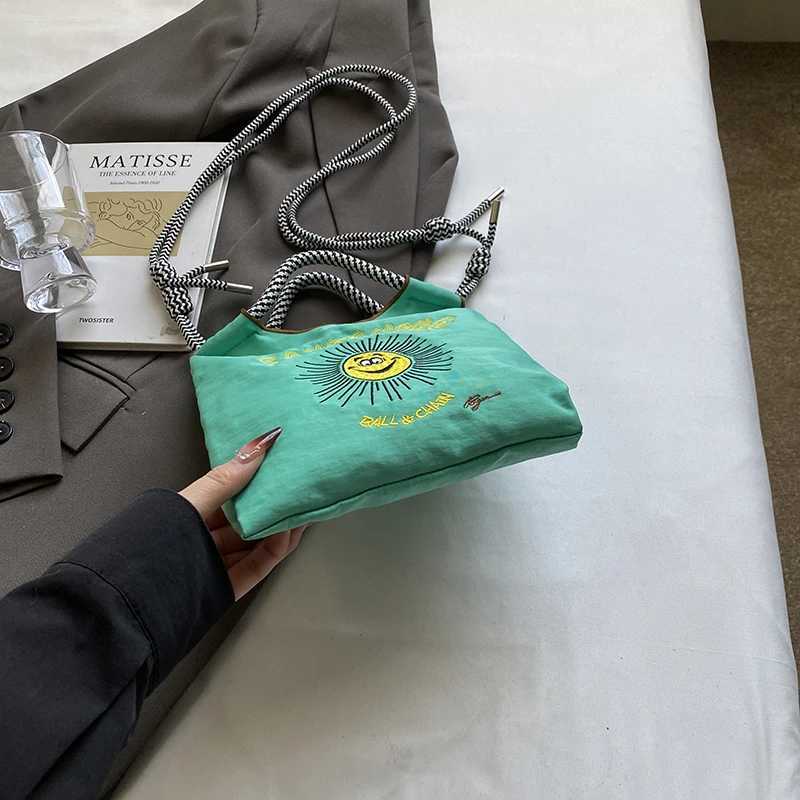 Armpit bag; eco-friendly shopping bag; exquisite embroidery; waterproof nylon shopping bag; handbag for ladies; single shoulder Y250729