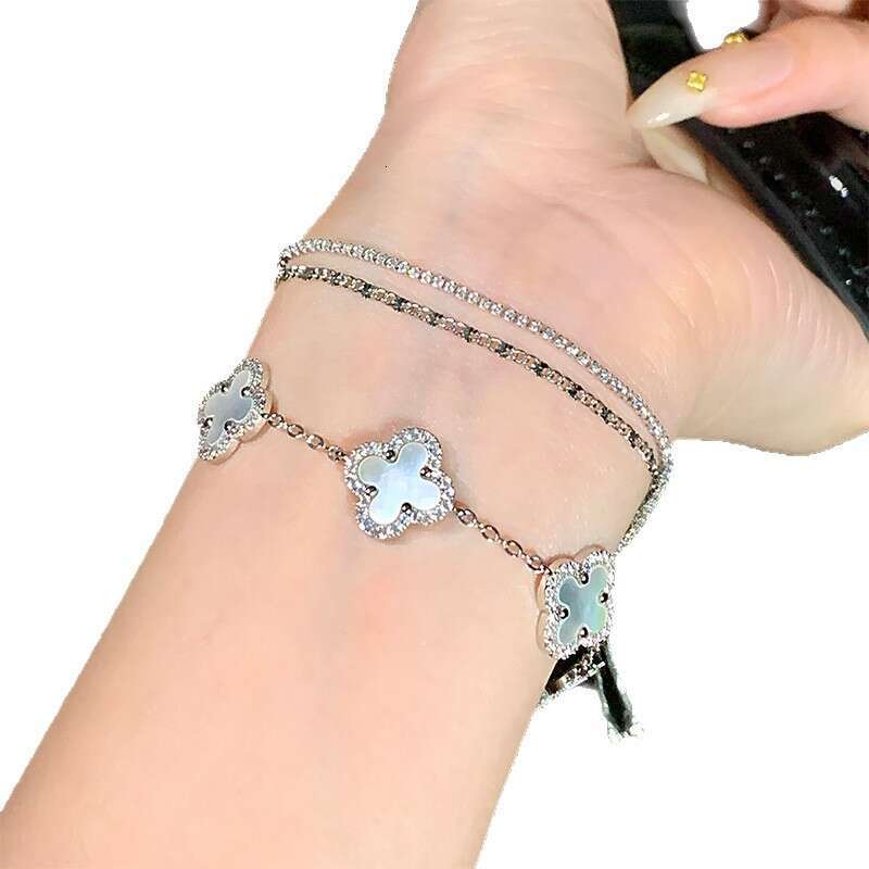 French Style Zircon Flower Rhombus 2025 Elegant Bracelet Light High-end Feel Women's Jewelry
