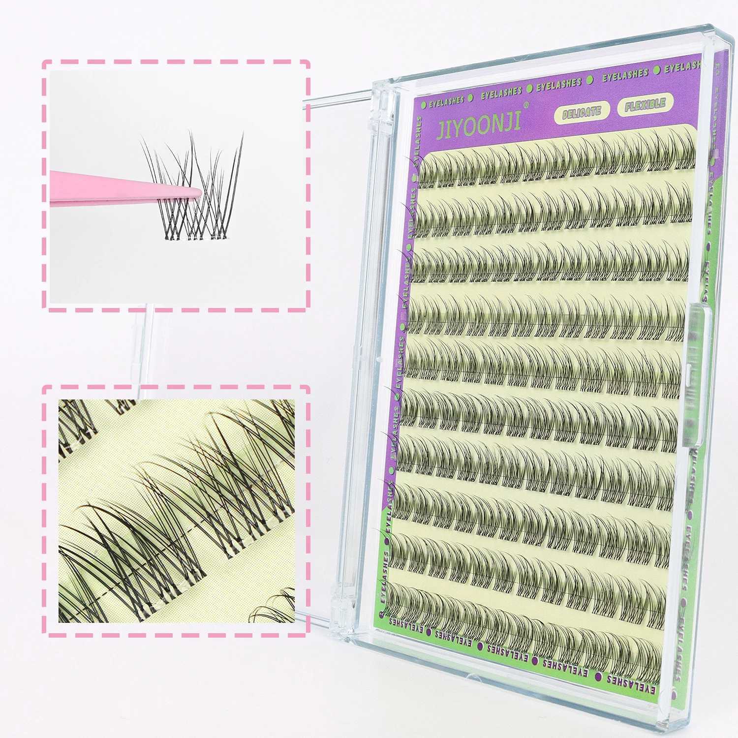 120PCS Natural Self Adhesive Eyelashes Clusters Reusable Wispy Cluster Eyelashes Extension No Glue Needed With Tweezers 11/12MM Z250730