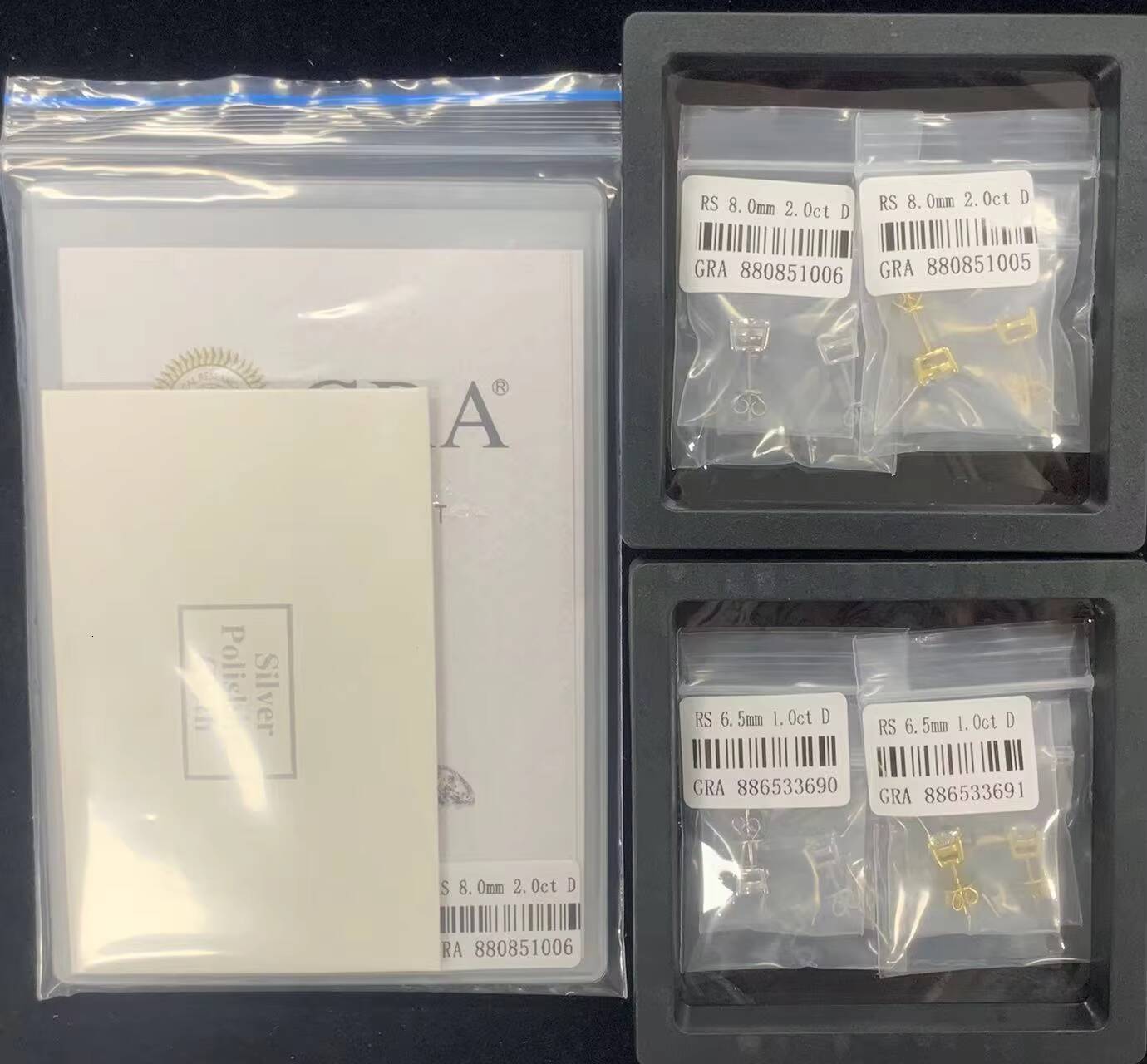 Professional Factory Custom 1ct Synthetic Moissanite Diamond Stud Earrings 6.5mm 18K Solid Gold Three Prongs Earrings for Gift