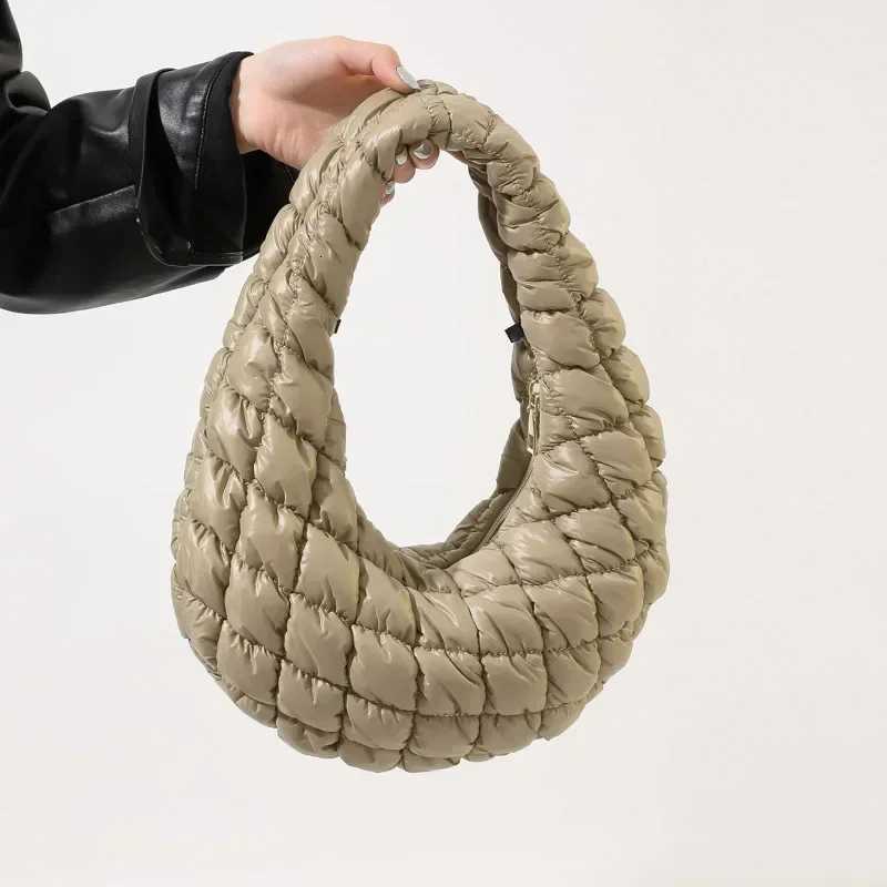 Quilted Embroidered Thread Wens Bag Pleated Cloud Mini Handbags Down Padded Lightweight Cluh Bag Cott Small Shoulder Bags Y250730