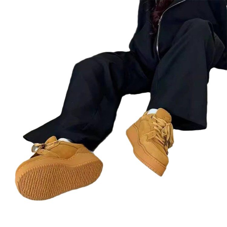 2025 Autumn & Winter New Casual Sneakers Men's Gray Chunky Shoes Women's Unique-Designed Thick-Soled Elevator Couple Sneakers