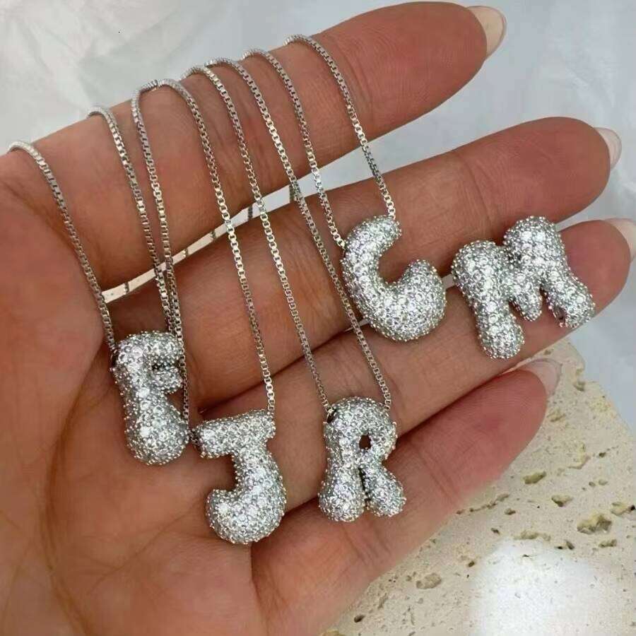 Fashion 26 & Charming Gold-Plated Zircon Letter Design Charm Pendant