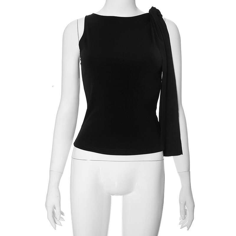 Ytp066 Women's Summer New Solid Color Sleeveless Waist-Tie Navel-Exposing Sexy Slim Top B5