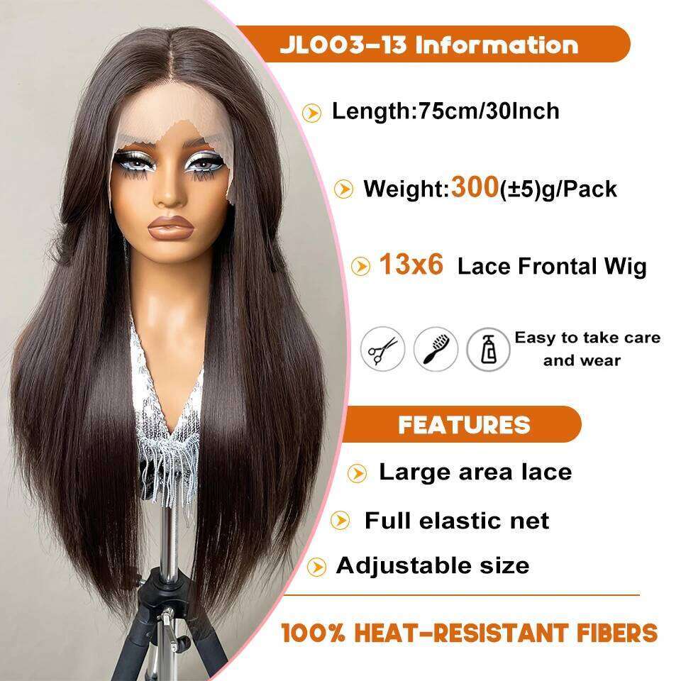 Synthetic Front Wigs 30Inch Human Hair Long Straight Blonde For Black Women Natural Ombre Brown Cosplay Highlight Lace Wig