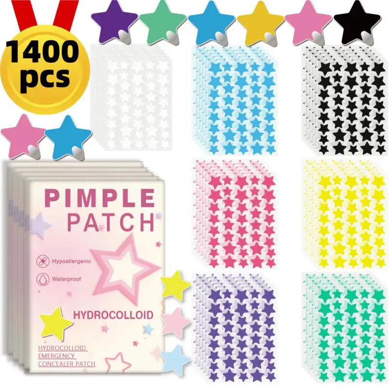 1400pcs Colorful Star Pimple Patch Colorful Invisible Removal Skin Care Stickers Concealer Face Spot Makeup Tools 250726