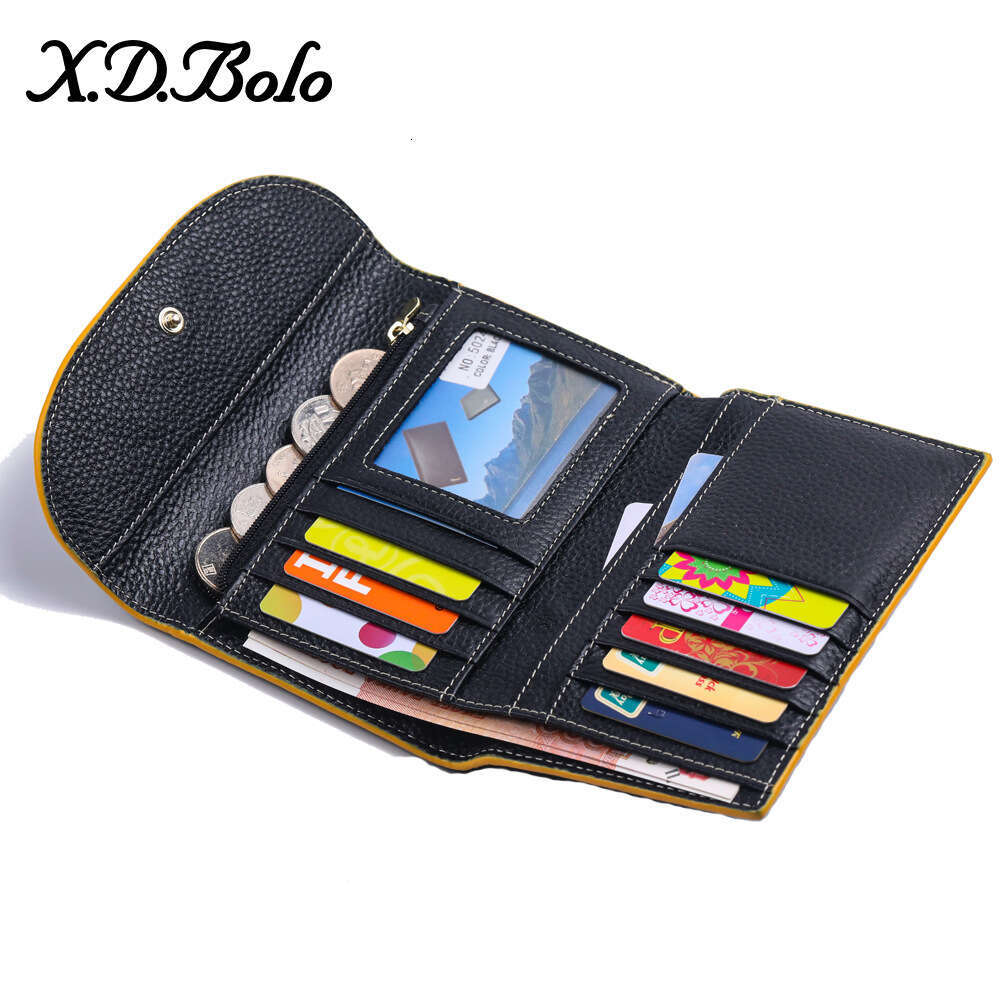 New Women's Korean Fashion Zipper Coin Purse Multi-Card Slot Soft Leather Buckle Wallet B5 B5