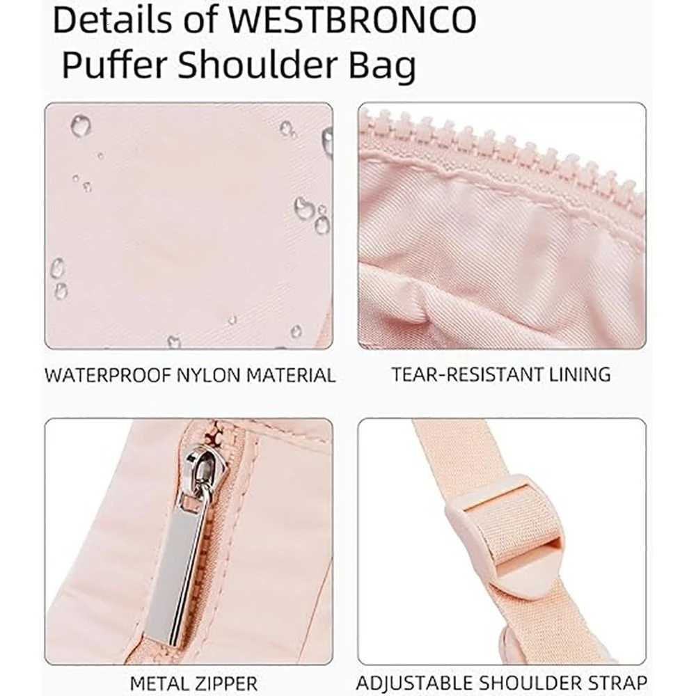 New Nylon Handbag Large Capacity Waterproof Underarm Bag with Adjustable Strap Puffy Puffer Shoulder Bag Woman Y250729