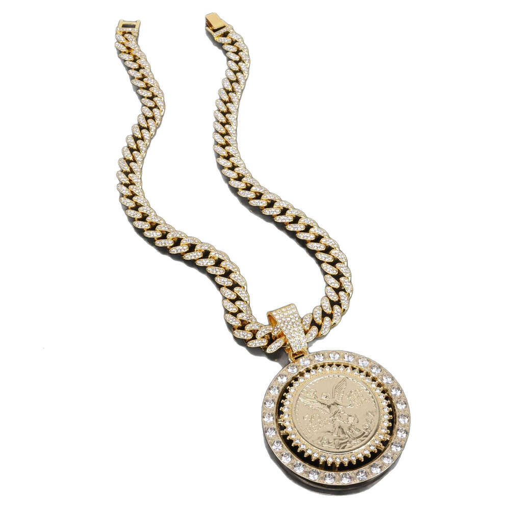Cool Rotatable Statue of Liberty Full Dia Pendant Versatile Hip-Hop Men's Jewelry Necklace