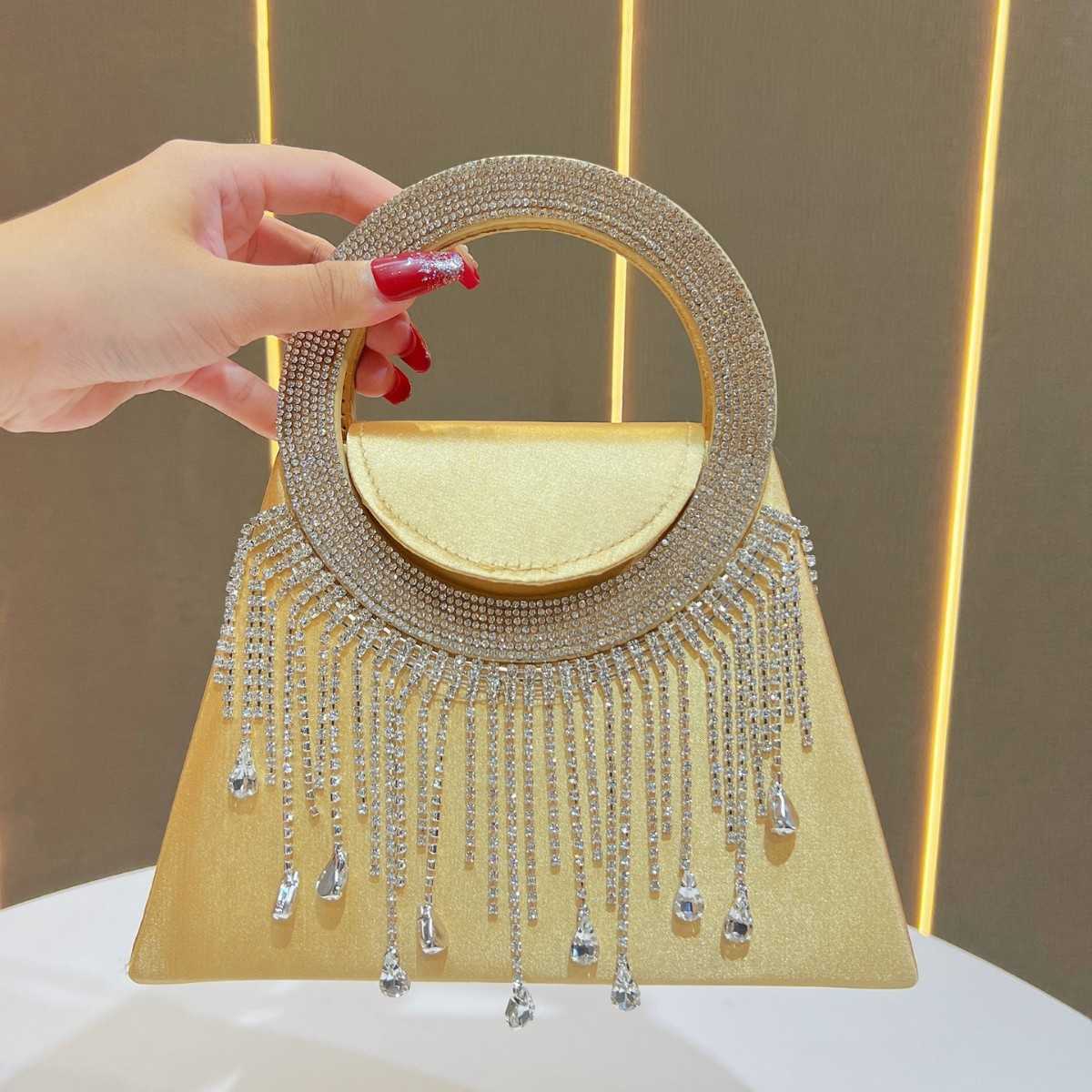 New Luxury Diamond Studded Womens Evening Bag Fashion Crossbody Bag High End Clutch Bridal Bag Handbag