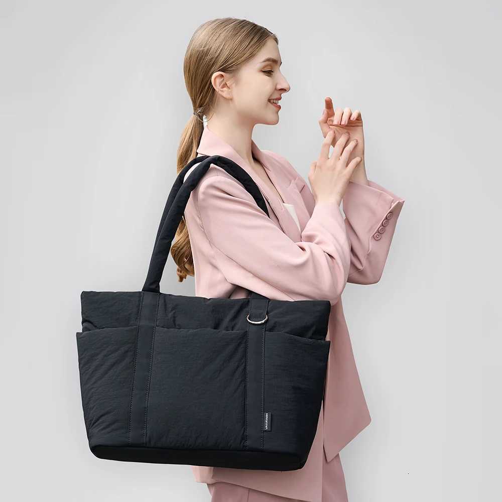 15.6 16 inch Large Capacity Shoulder Bag Laptop Case with Multiple Pockets Lightweight Travel Handbag Shockproof Laptop Tote Bag y250730
