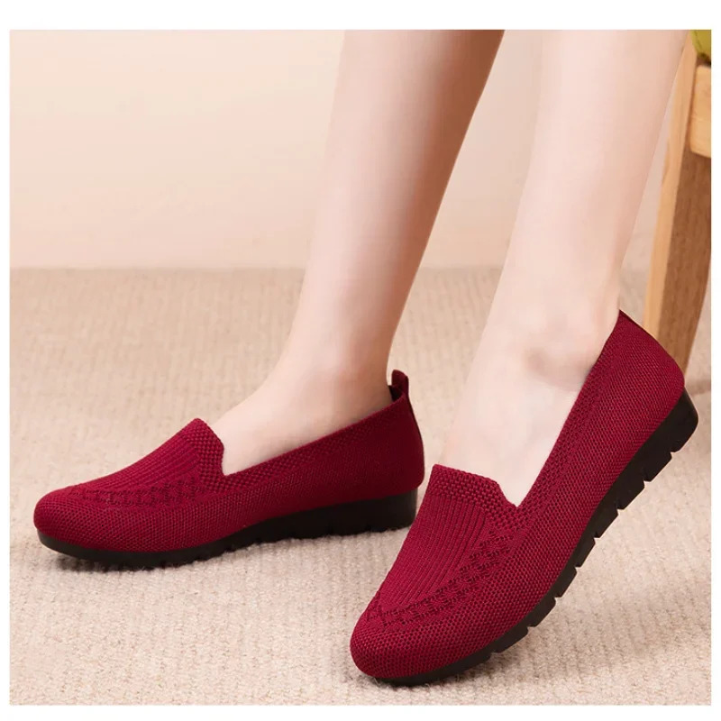 Casual Womens Shoes Summer Mesh Breathable Flat Ladies Comfort Light Sneaker Socks Women Slip on Loafers Zapatillas Muje 250804