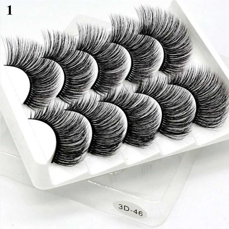 5 Pairs Natural False Eyelashes 3D False Eyelashes with Thick False Eyelash Extensions Reusable Makeup Soft and Easy to Wear Z250730