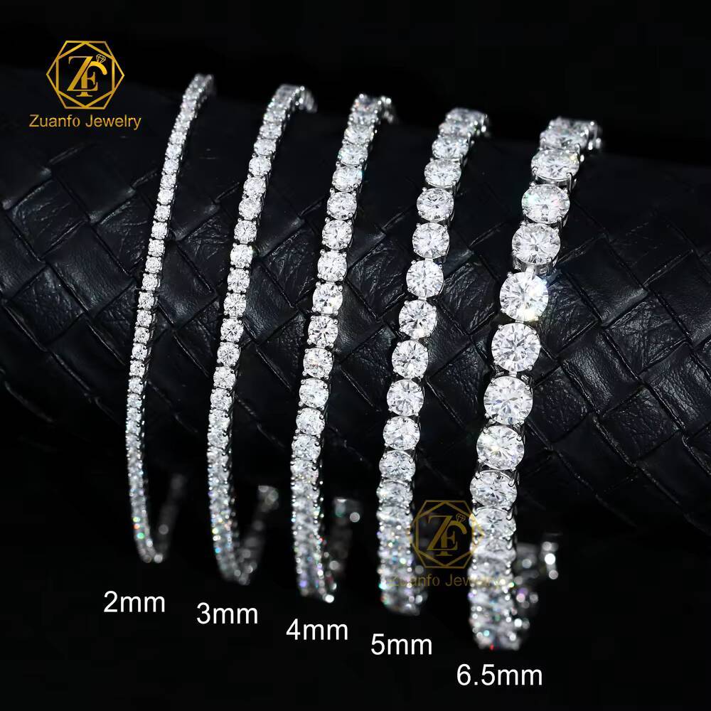 925 Sterling Silver Vvs Moissanite Chain 2mm 3mm 4mm 5mm White Gold Women Men Fine Jewelry Gifts Gra Lab Diamond Tennis Bracelet