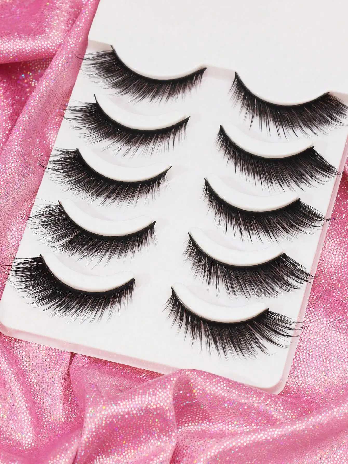 3/5/10 Pairs Cat Eye Lashes Faux Mink Eyelashes Winged End Eye Elongated Eyelashes Natural Long Manga Lashes Fake Lashes Makeup Z250730
