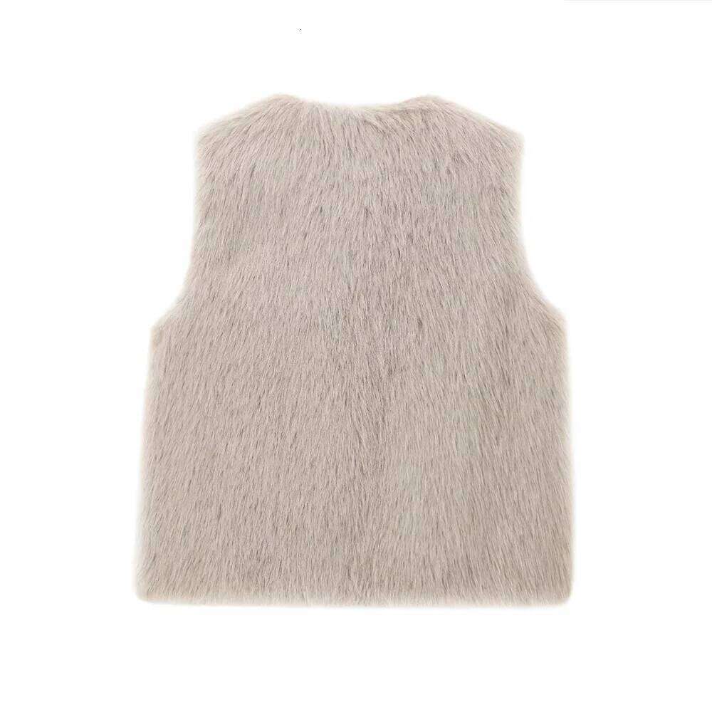 Autumn Winter New Fashionable Women's Clothing Casual Elegant Design Sense European And American Style Faux Fur Effect Vest