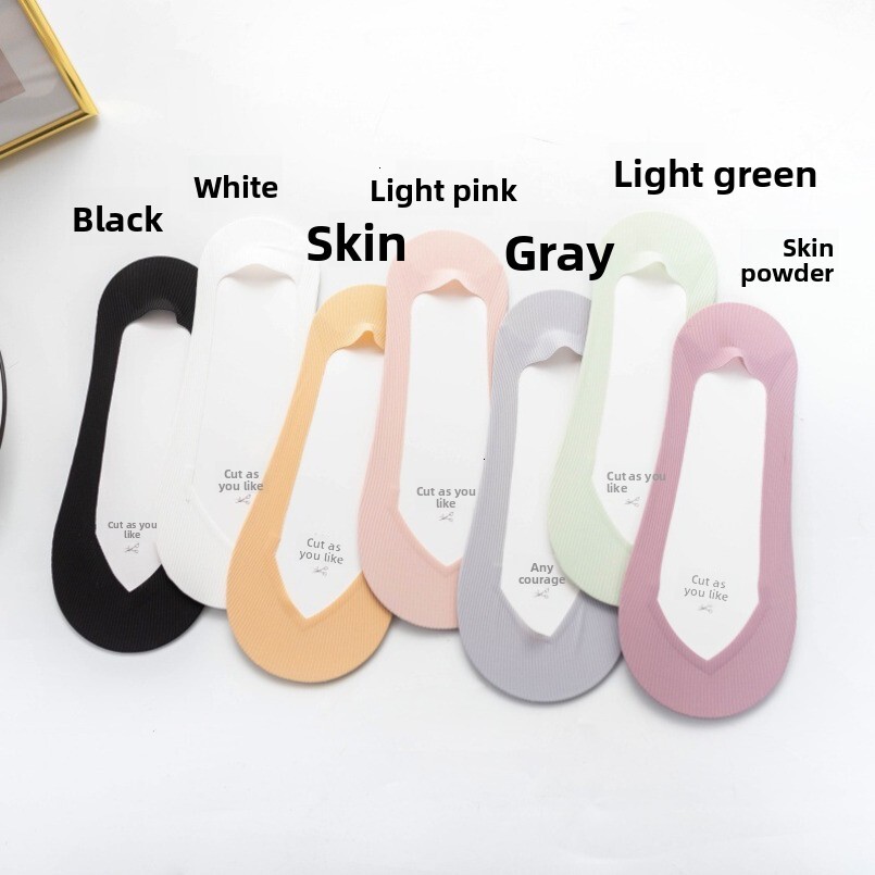 Boat Sole Invisible Ice Silk One-Piece Non-Slip Women's Cotton Socks Factory