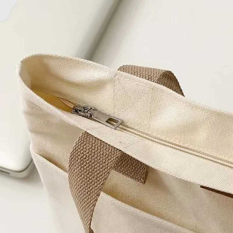 1Pc Womens Tote Bag Canvas Sewing Thread Large Capacity Advanced Sense Handbag Convenient Practical Females Commuter Bag G250729