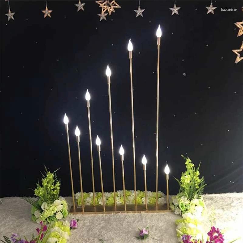 Candle Holders 2 Set 10 Heads Metal Candelabra Electric Wedding Table Centerpiece Road Lead Candelabrum For Home Decor XJ260305