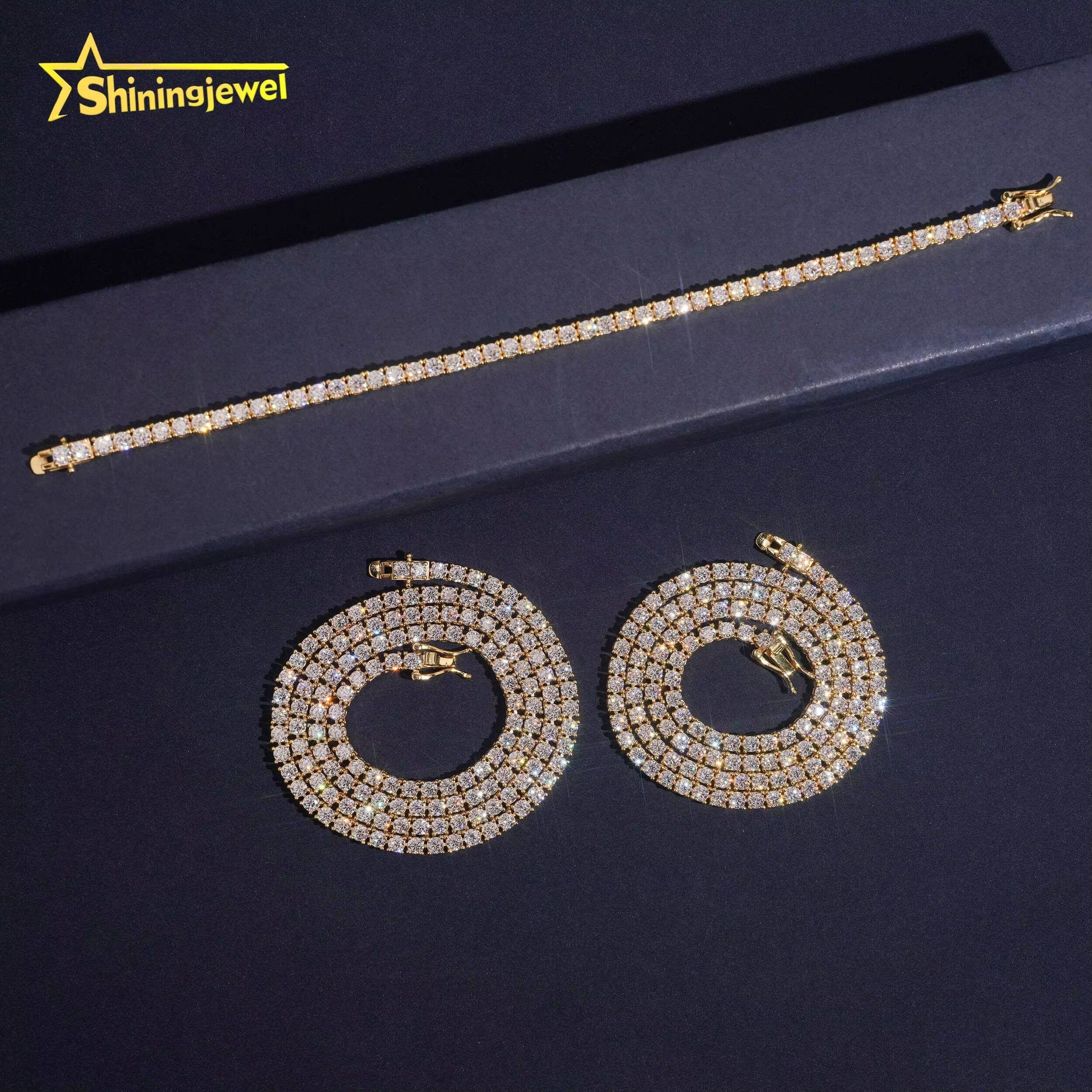 USA Warehouse Fast Shipping Pass Diamond Tester GRA Certified Hip Hop Jewelry Iced Out VVS Moissanite Tennis Chain Necklace