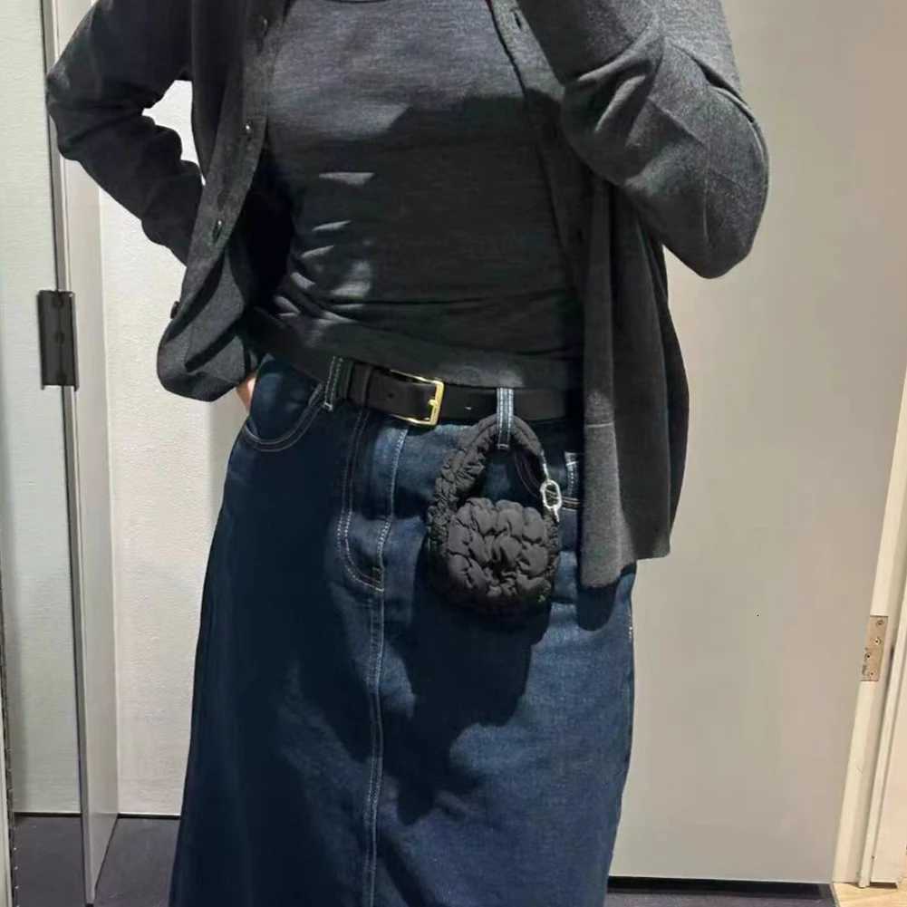 Women Ruched Dumpling Bag Solid Color Cotton Puffer Handbag Pleated Top Handle Bag Flap Bag for Shopping Date Y250729