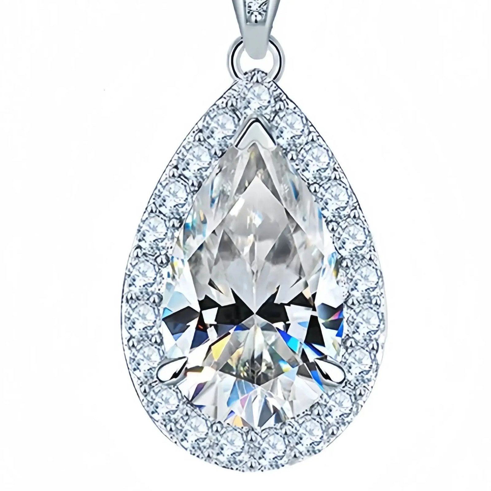 ShanLover Pendant Necklace For Women S 925 Sterling Silver Chain Necklace With Water Drop Pendants Jewelry 250729