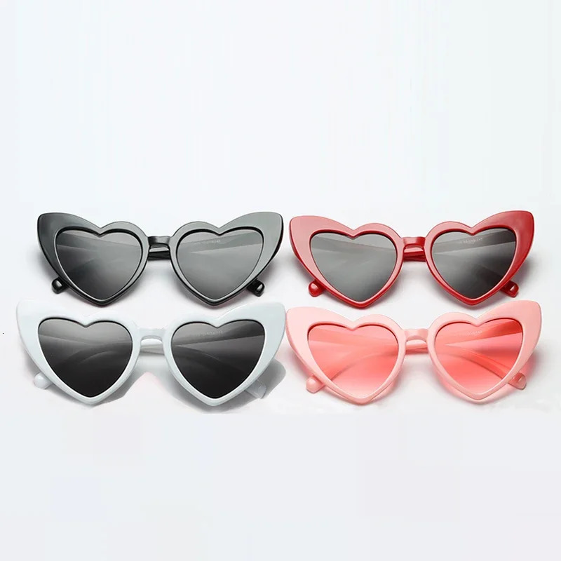 Heart Shaped Sunglasse Cat Eye Female Sun Glasses Retro Love Black White Eyewear Men Shade UV400 Eyewear 250729