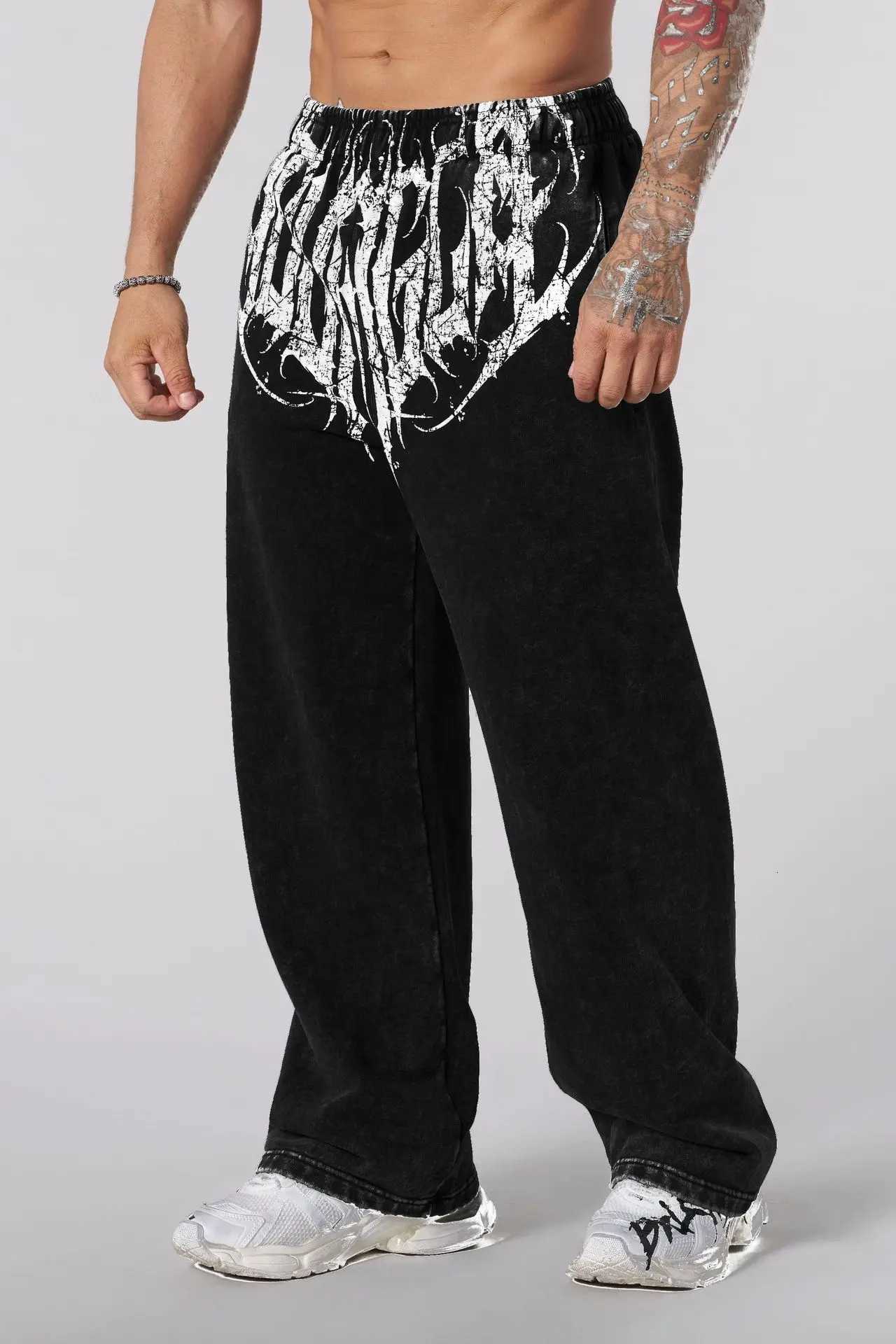 Style New Mens Sports Pants Jogging Exercise Muscle Fitness Casual Pants Loose Straight Leg Pants R250729