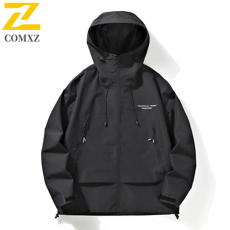Mens Jacket Autumn Baggy Hooded Waterproof Windproof Rush Coats Outdoor Camping Trekking Travel Breathable Windbreaker 250730