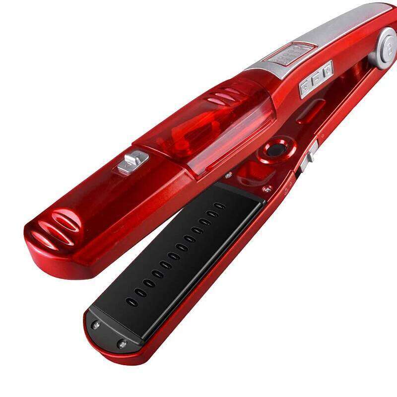 Profesional Strong Steam Straightener Portable Salon Wide Hair Care 2 in 1 Flat and Curling Iron