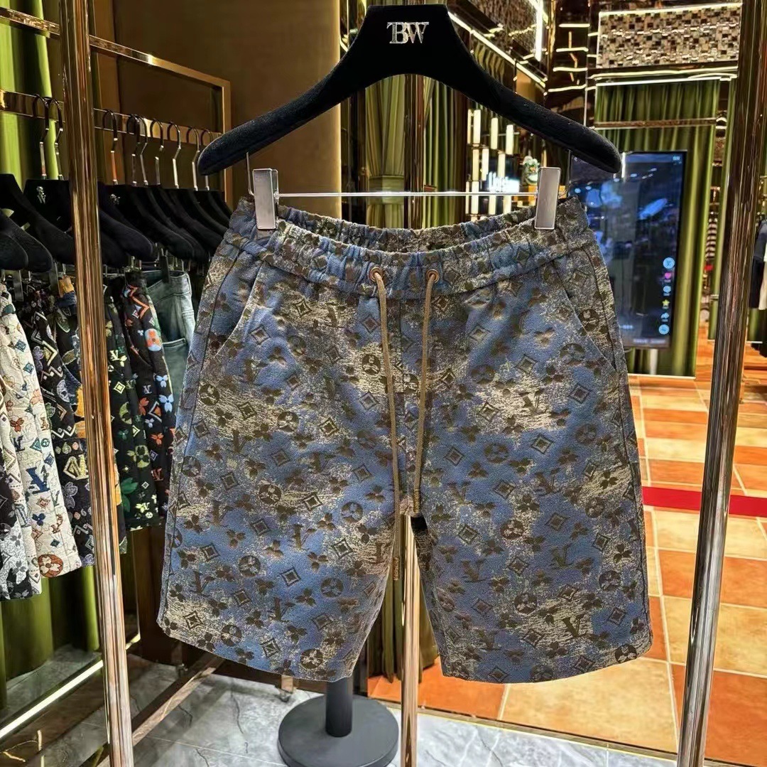 High-end casual jacquard shorts for men, trendy brand new summer mens beach chino shorts