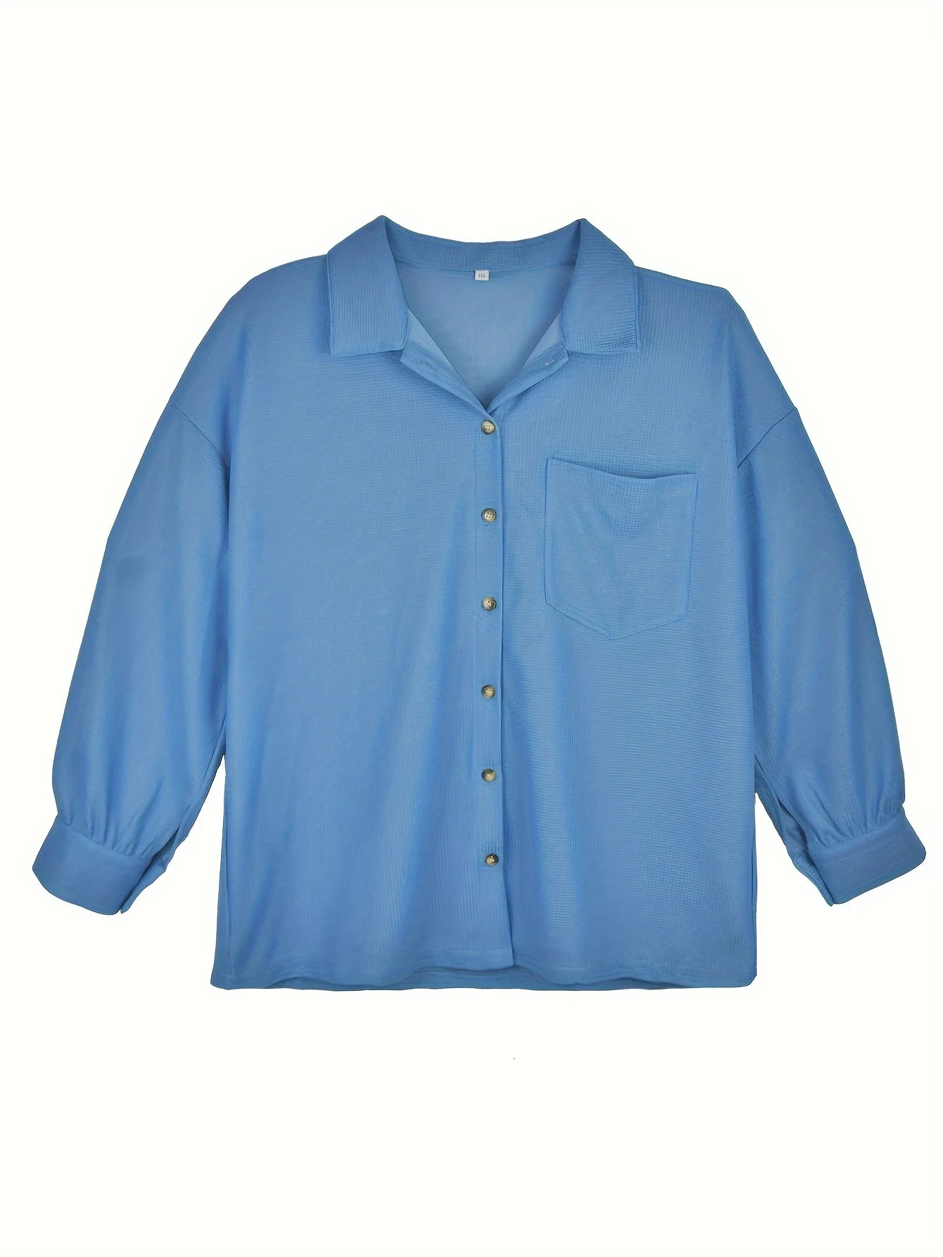 Women Plus Size Casual Knit Jacket Polyester Solid Color Lapel Collar with Button Detail Slight Stretch Fabric for Spring 250729