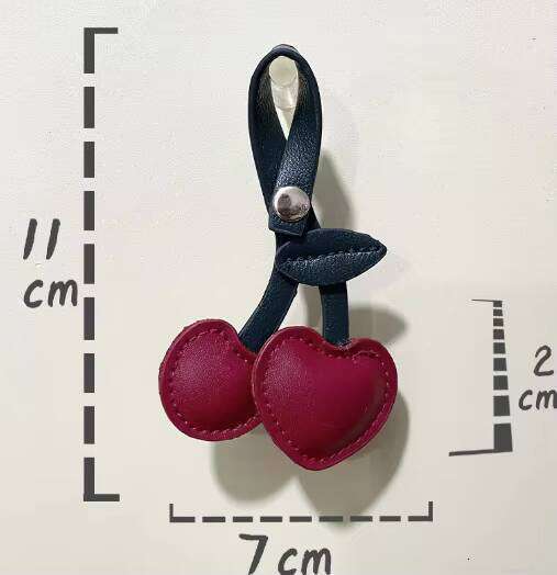 Charming Cherry Keychain - Vintage Leather Bag Charm for Women, Cute Fruit Decor in 5 Colors, Perfect Gift for Girls & Teens