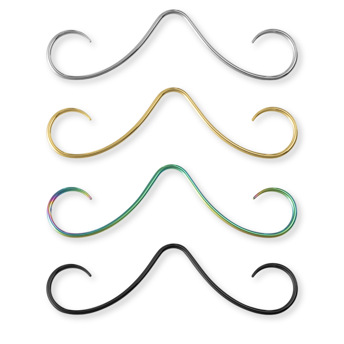 Wholesale of stainless steel beard curved hook nose spacer earrings and body piercing accessories