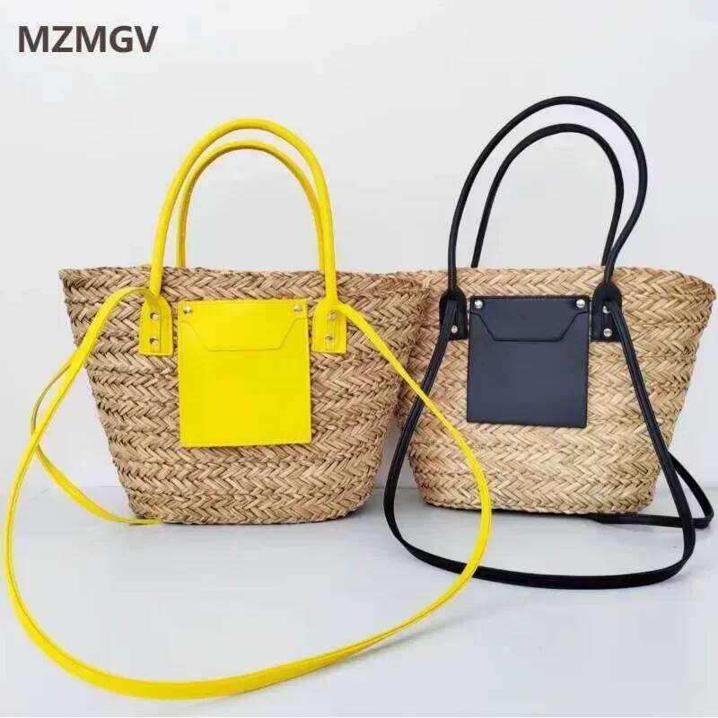 Casual Straw Women's Natural Wicker Woven Tote Handmade Summer Bohemian Rattan Shoulder Crossbody Bag 2025